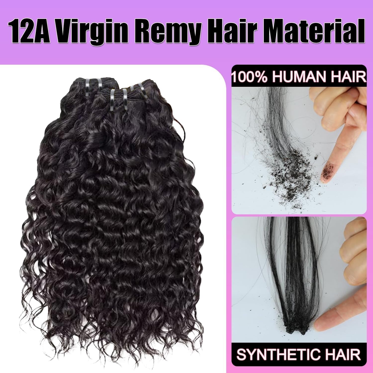 Water Wave Human Hair Bundles Wet and Wavy Bundles Human Hair Brazilian Unproces