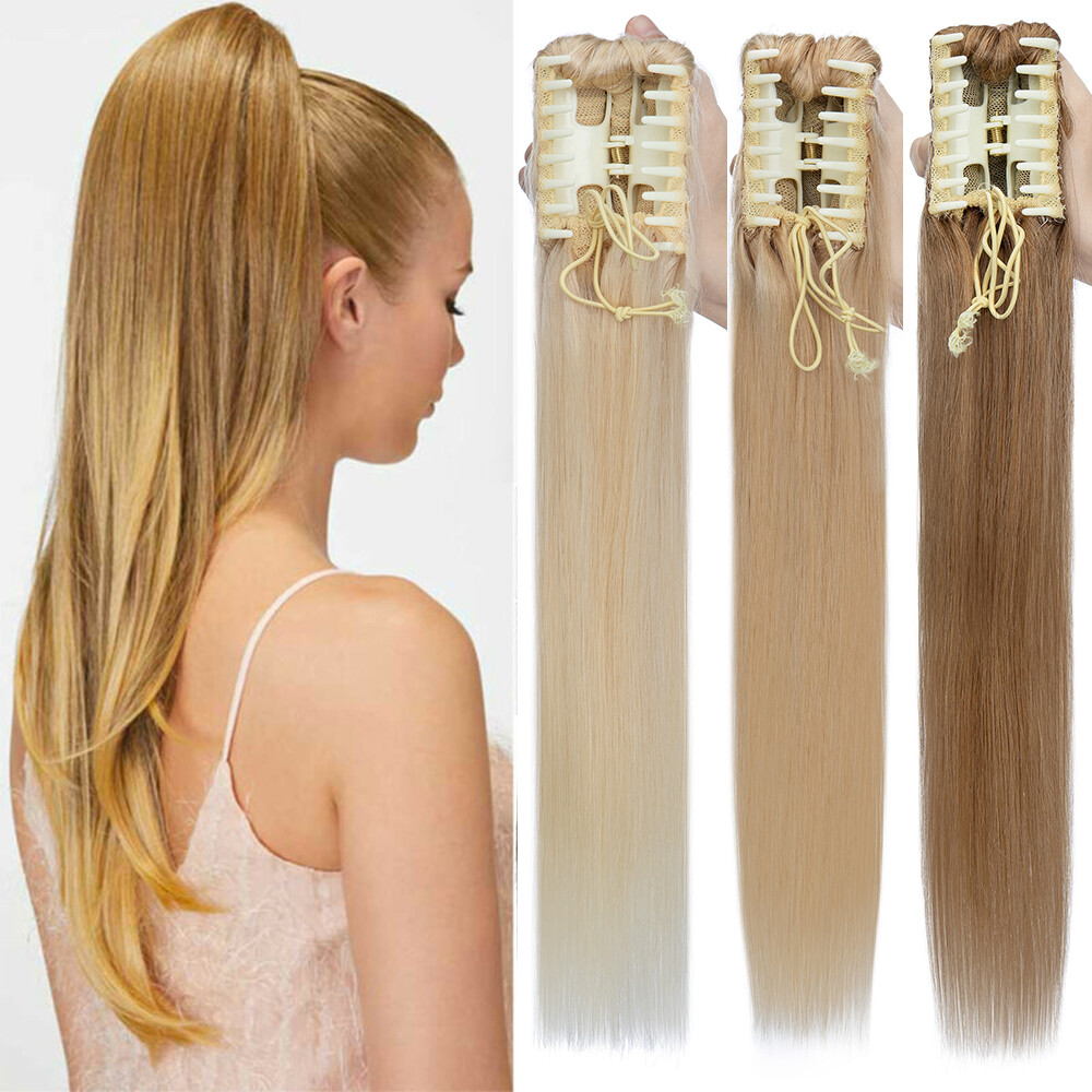 Claw Clip in Wavy Ponytail Extensions Pony Tail Remy Real Human Hair Hairpiece