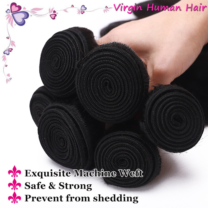 9A Yaki Curly Kinky 6 Bundles Peruvian Sew In Virgin Human Hair Extensions Weave