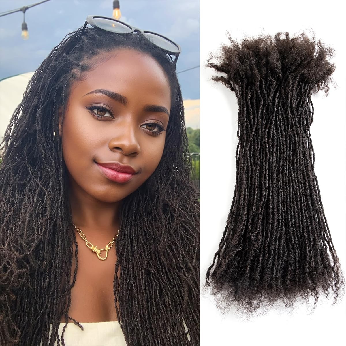 DAIXI Handmade Interlocking Sisterlocks Curly Tips 100% Real Human Hair Permanen