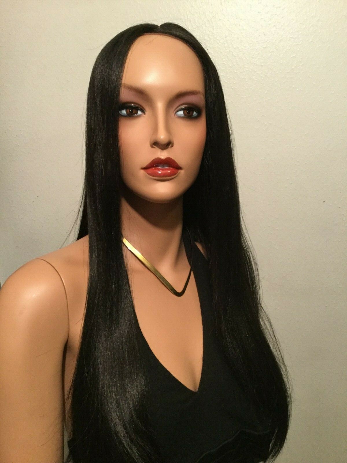 NWT Vanessa Human Hair Blend Designer Lace Front 3 Way Part Wig Long Straight