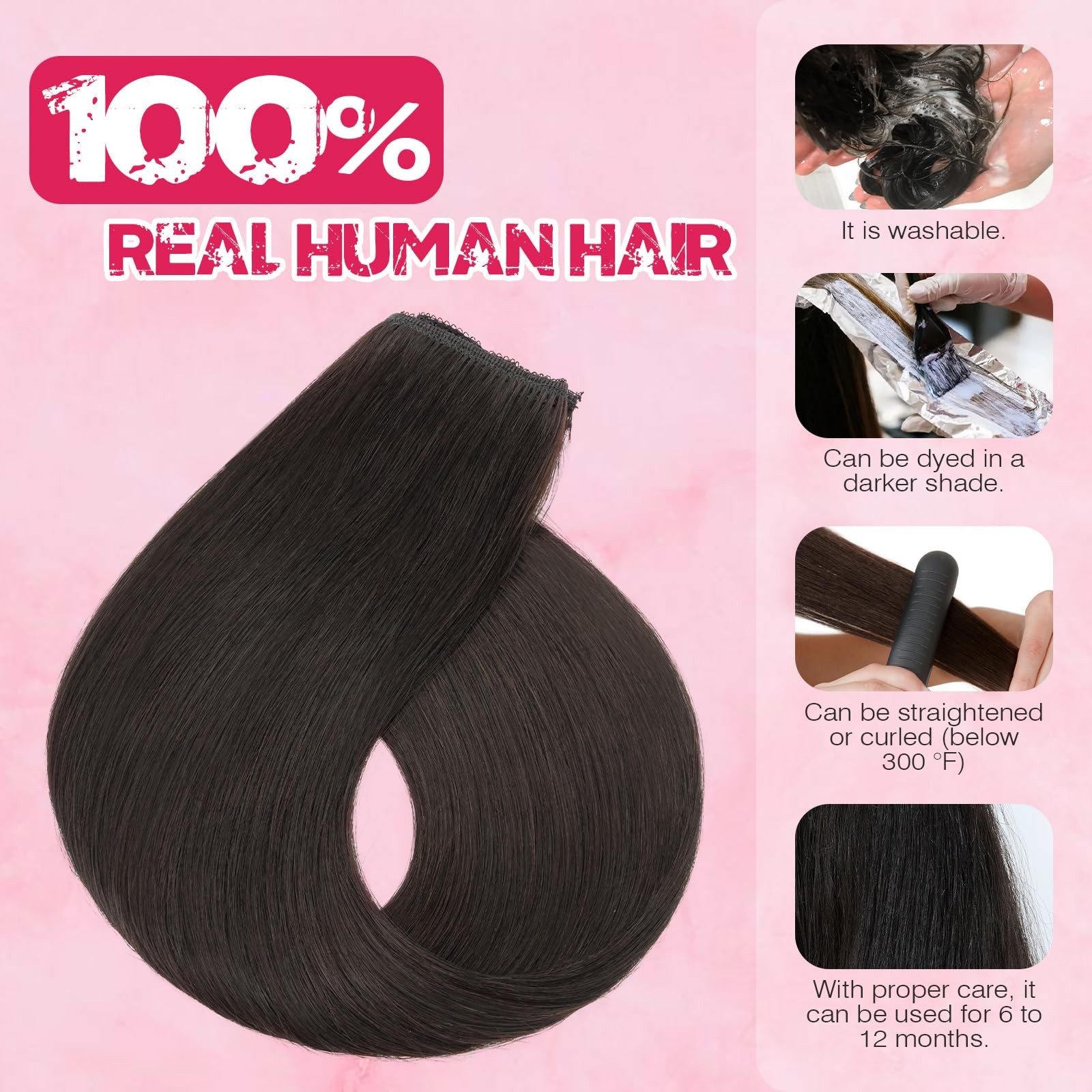 Halo Hair Extensions Real Human Hair My-Lady Adjustable Halo Extensions Real
