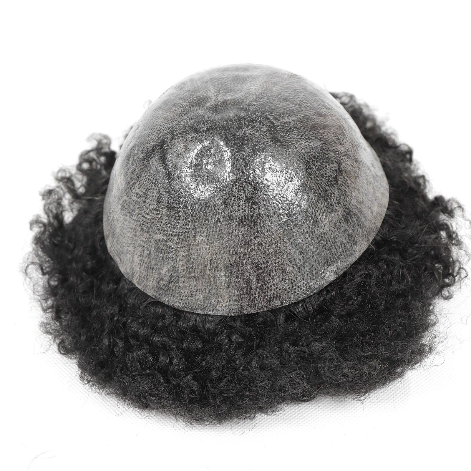 Afro Toupee for Men Thin Skin Human Hair Replacement System American Full PU