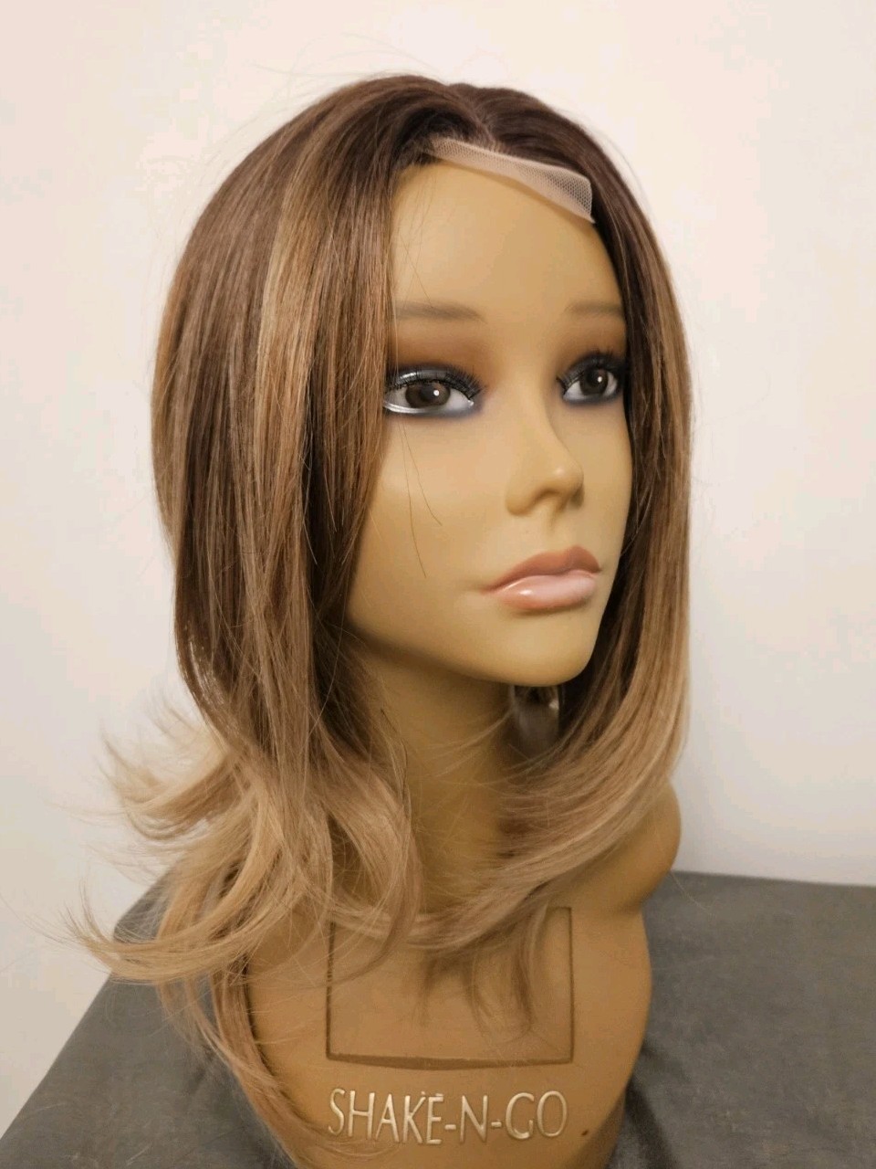 New LACE FRONT LAYERED Ombre Mixed Blonde Mid Length Wig