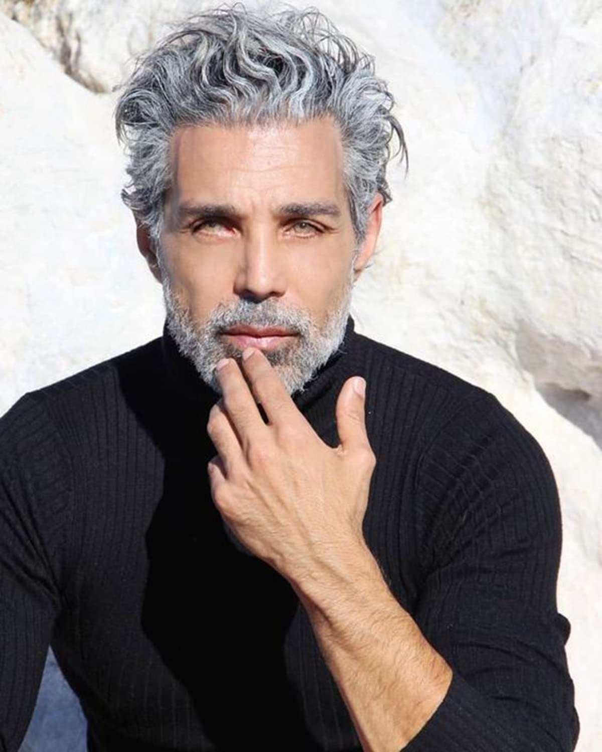 Mens Grey Wig Short Curly Grey Wig Synthetic Heat Resistant Costumes Natural …