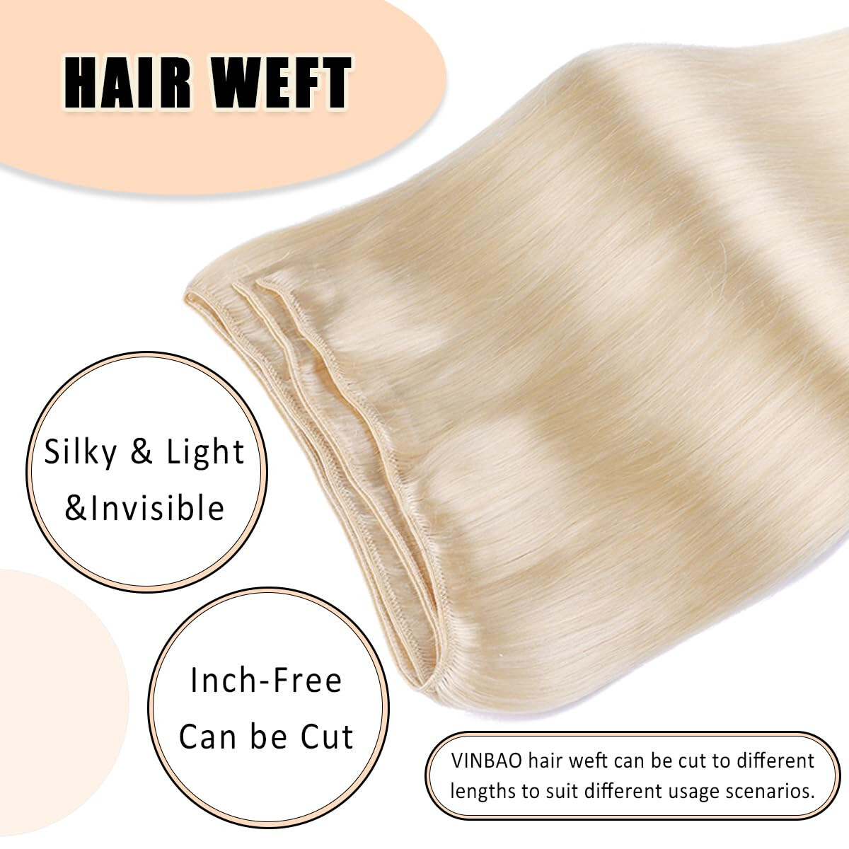 Sew In Weave Weft Human Hair Extensions Real Remy Russian Thick Hair Full Head