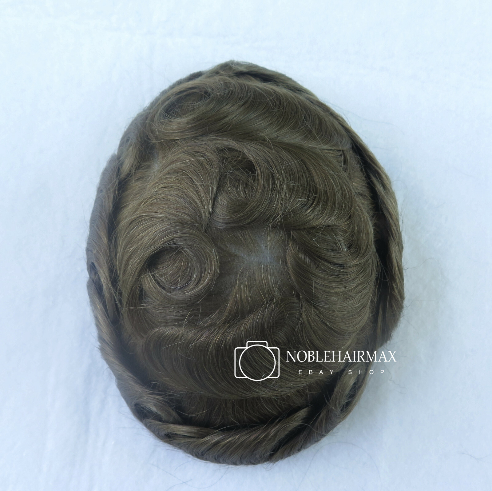 Dark Blonde Toupee Natural Mens Hair Replacement System Super Thin Skin Hair #17