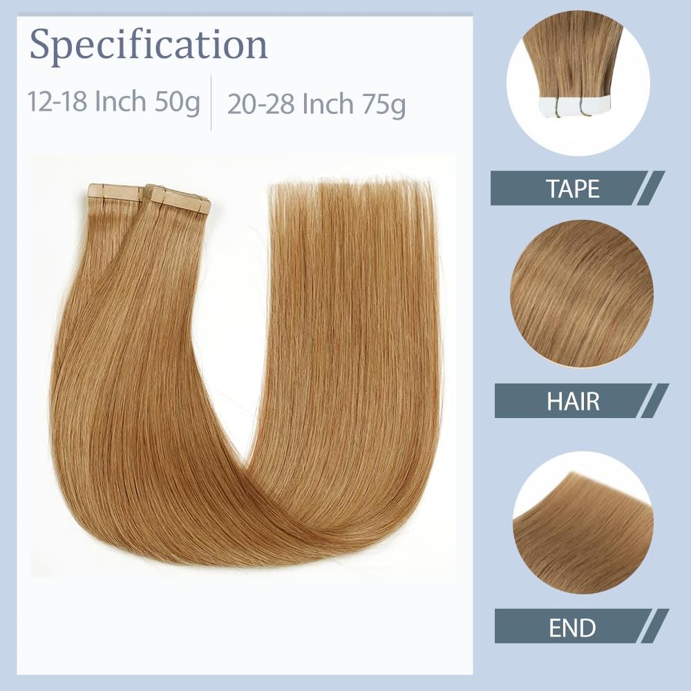 Tape In Hair Extensions 24 Inch Color 27 Straight Hair Extensions Huxowax