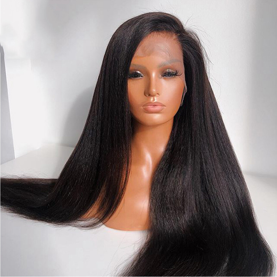 Yaki Straight 13×4 Lace Front Wigs Human Hair For Black Women Glueless 13X6 Wigs
