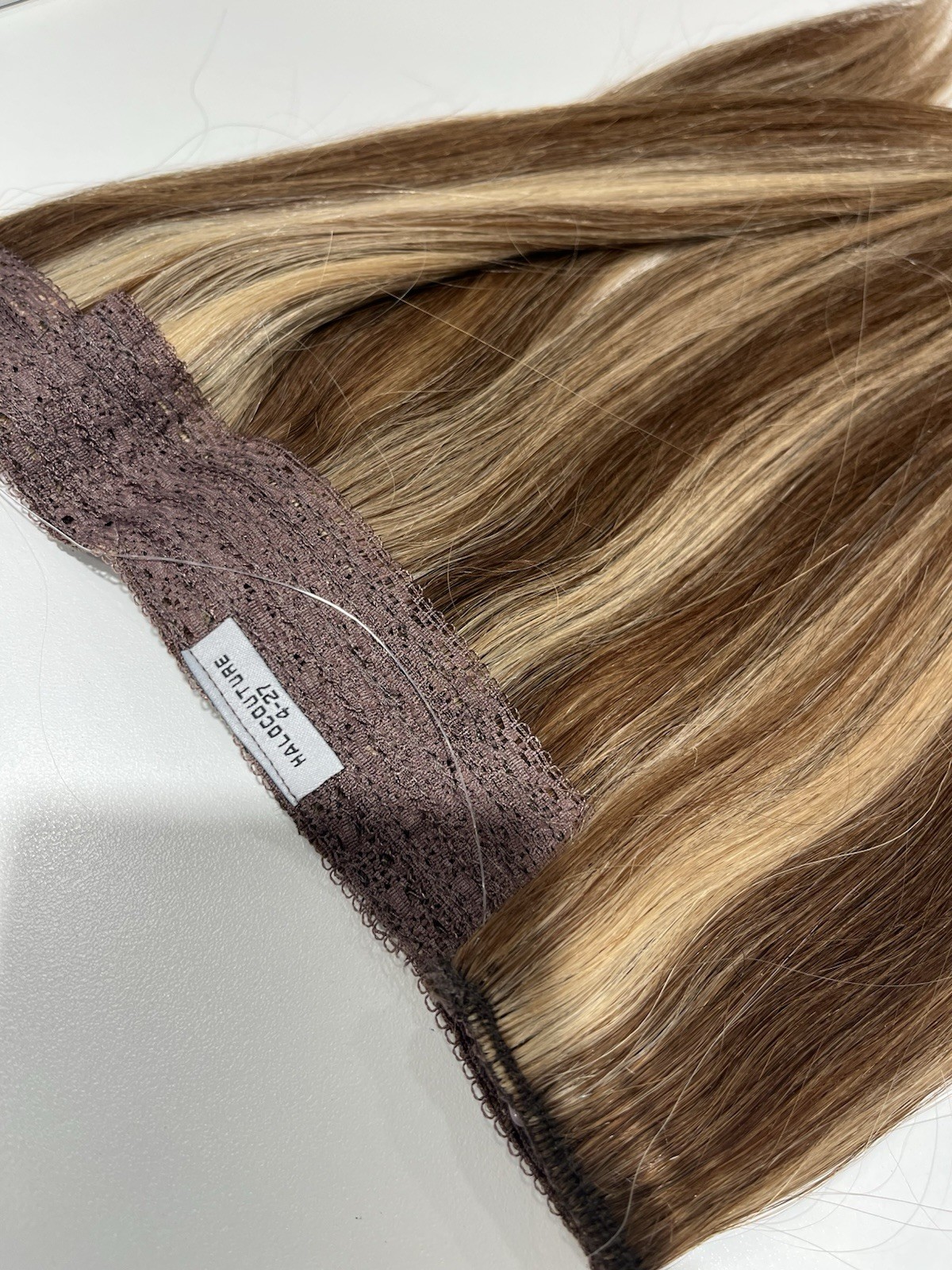 HALOCOUTURE Original Human Hair Extension 12” COLOR 4-27 Brown With Highlights