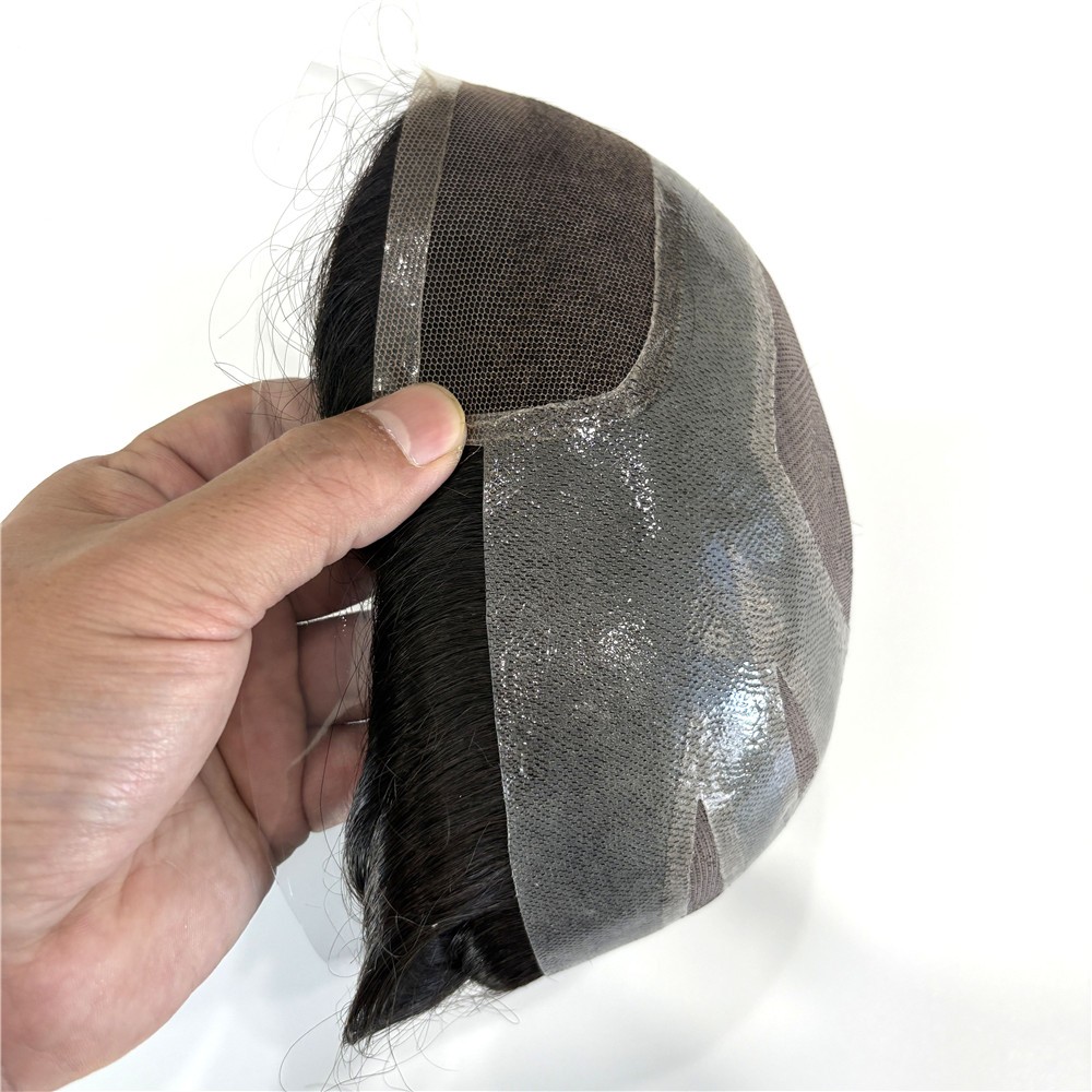 Mens Toupee Hair Replacement System Lace Front Mono Human Hair Pieces Versalite
