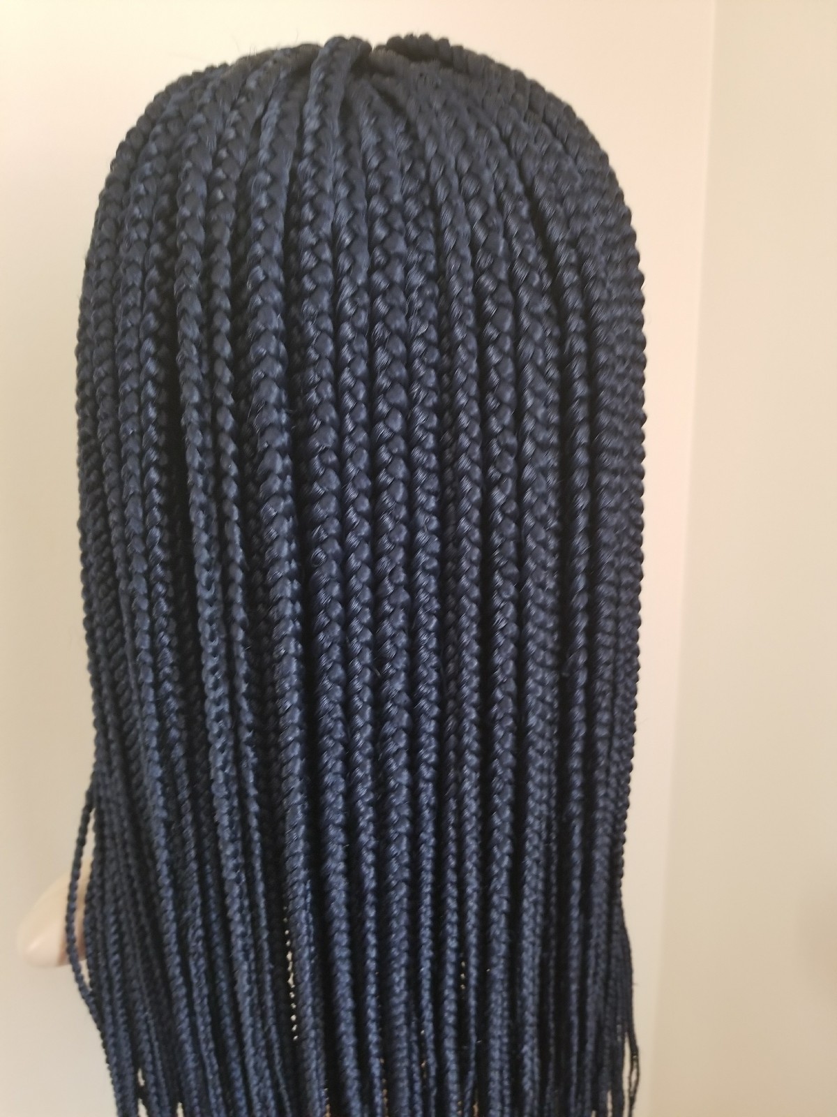 Fully Handmade 26” to 28” Micro Box Braid Wig Navy Blue