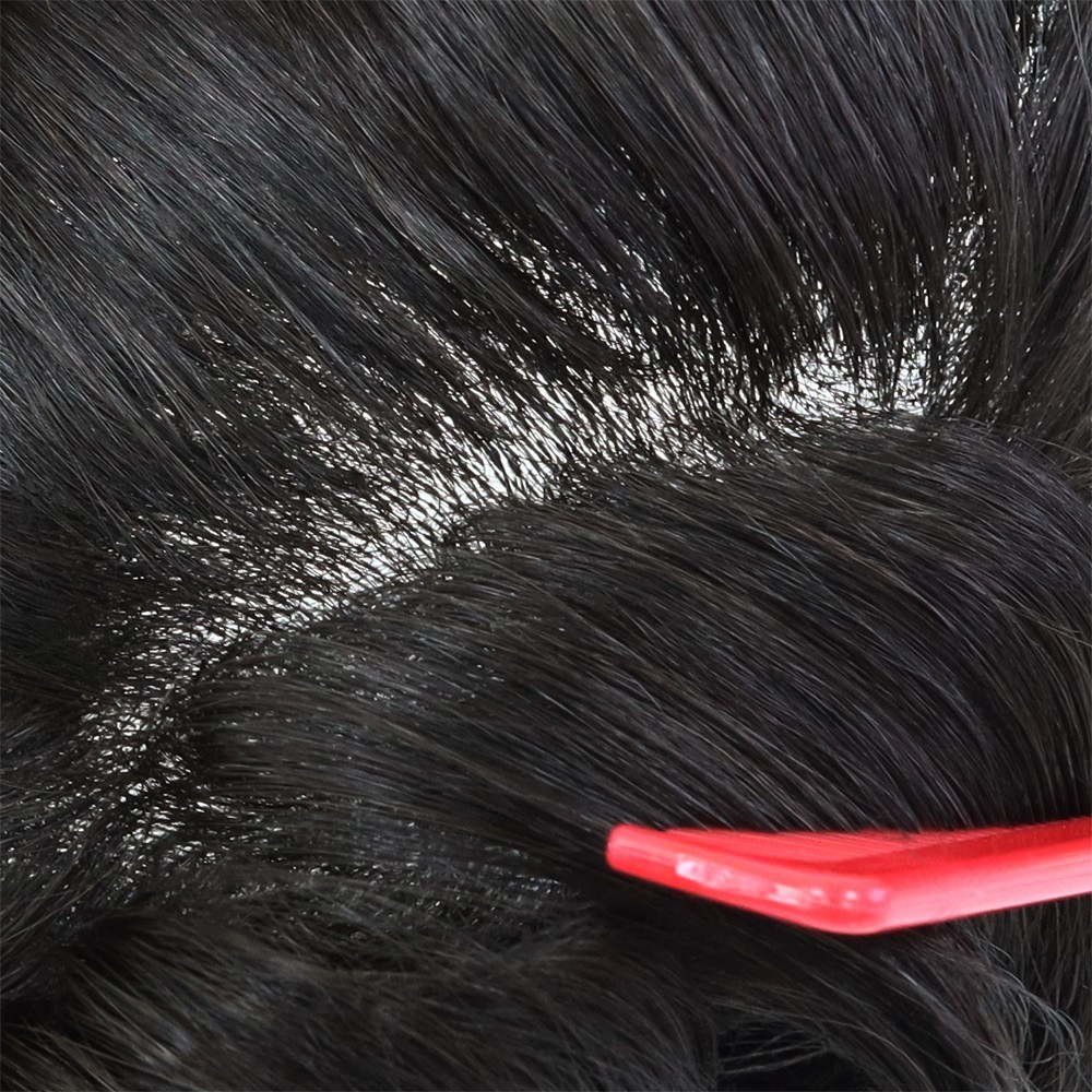 Toupee For Mens Human Hair Replecement System French Lace Thin Skin Hairpiece Q6