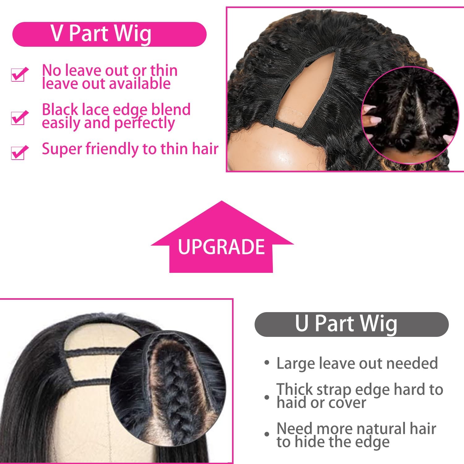 Homgoss Highlight Kinky Curly V Part Wigs For Women 200 Density Fb30 Color