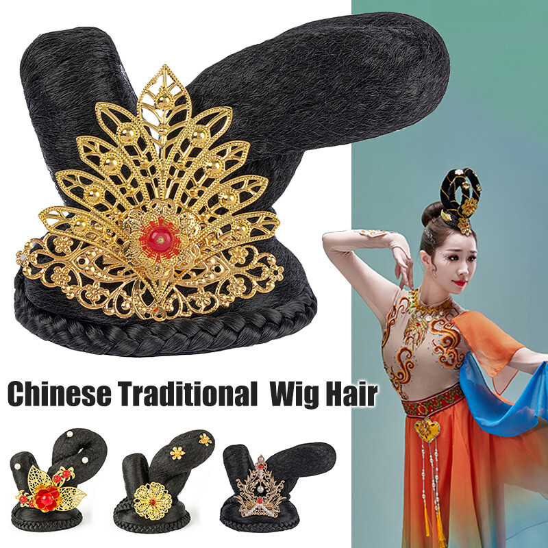 Retro Chinese Traditional Hanfu Cosplay Wig Kid/adult Hair Bun Princess Dance