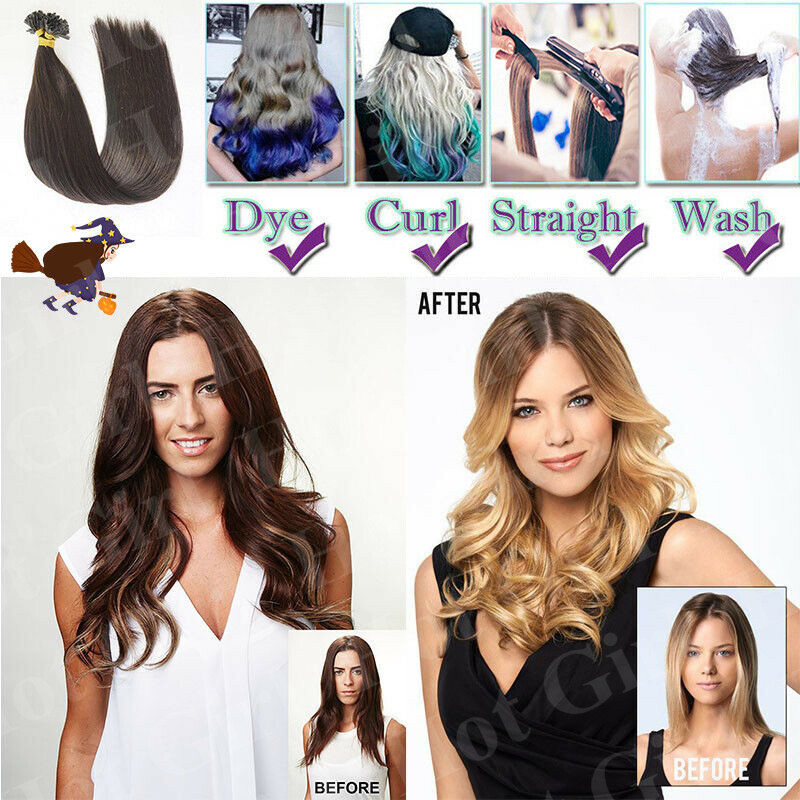 200S Pre Bonded Nail U Tip Real REMY Human Hair Extensions 16-24 Inch THICK USA