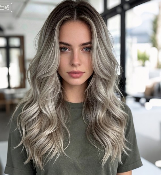 18Inch Ombre Grey Wig Human Hair For Women 13×4 Lace Front Wig