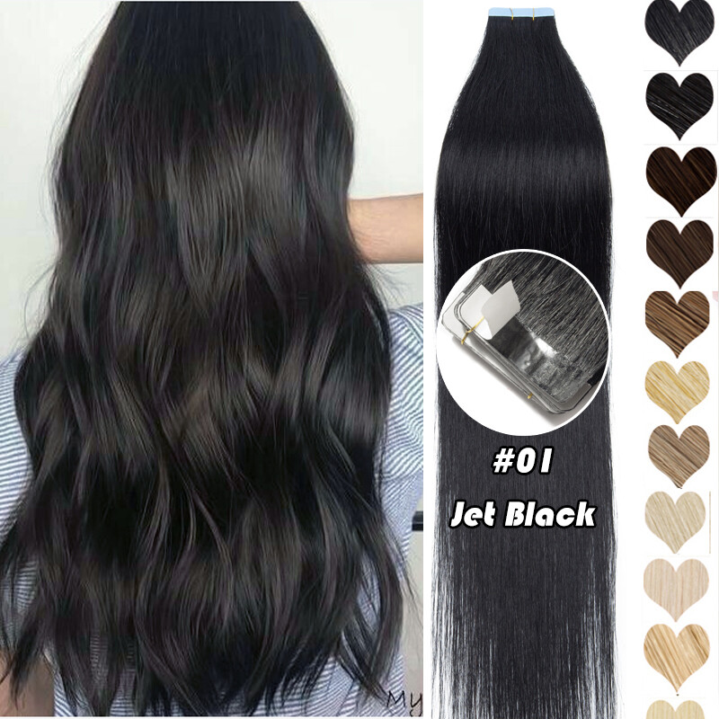 MY-LADY 60PS Tape In Russian Remy Human Hair Extensions Thick Skin Weft Straight