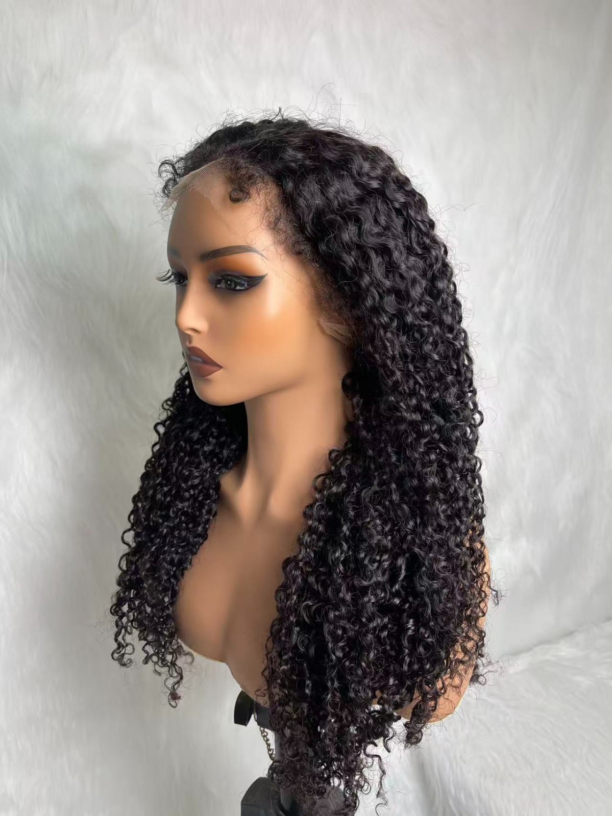 22inch 360 HD Lace Curly & Curly Edge Wig With Invisible Strap