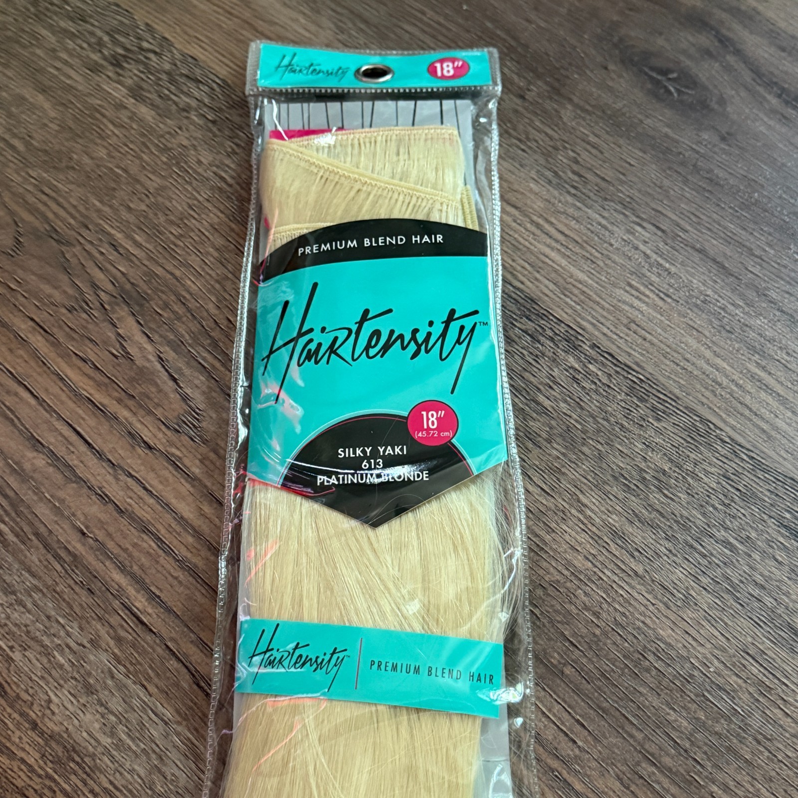 Hairtensity SILKY YAKI 613 PLATINUM BLONDE 18” Premium Blend Hair #412178 NIP