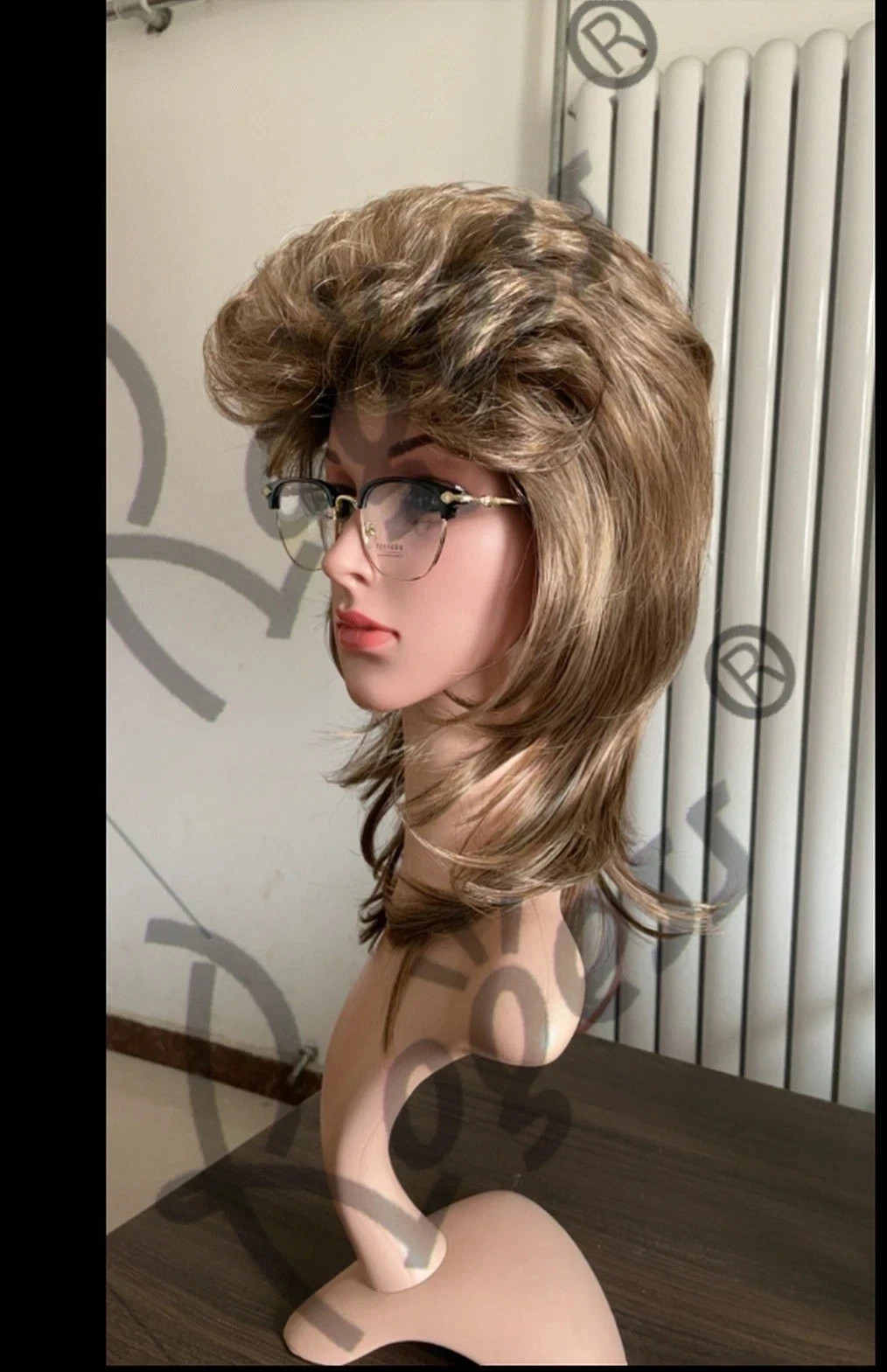 80s Retro Mullet Wig Unisex for Men Women, Layered Fluffy Synthetic Costume Part