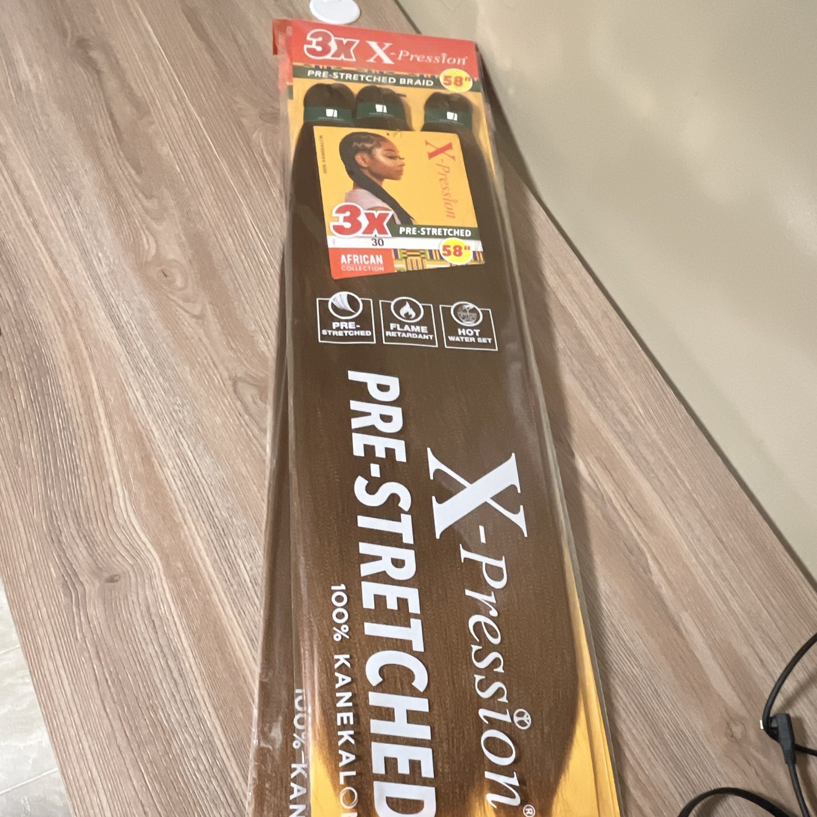 X-Pression Pre-Stretched Braiding Hair 58 in Black 1pack 3pc