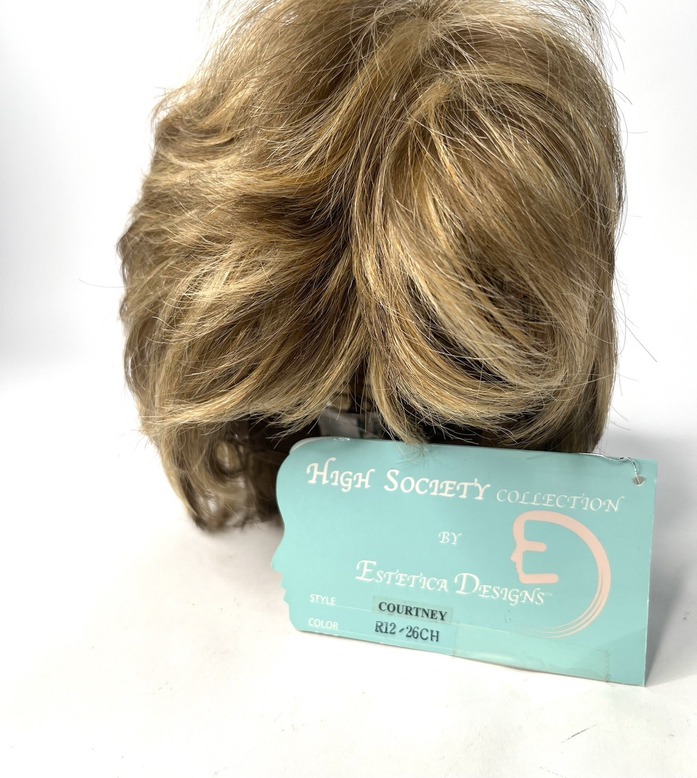 Estetica Designs Courtney Wig R12/26CH Blonde Highlighted Layered Short Hair