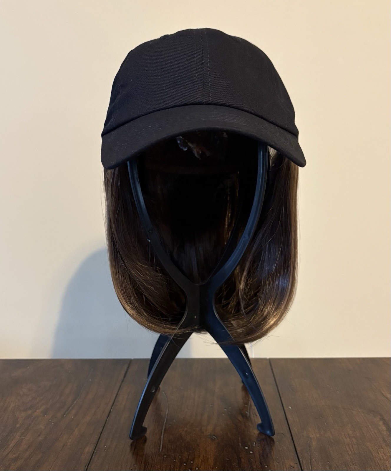 Henry Margu Classic Baseball Cap Black w/Wig 8226 Med. Brown w/Auburn