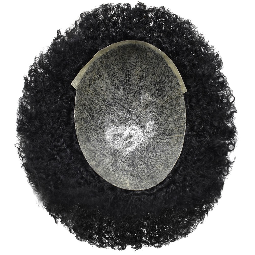 Man Weave Hair Units for Blackmen PU Injection Afro Mens for African American