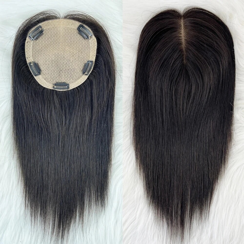 15x17cm Silk Base Human Hair Topper Breathable Silk Top Hair Piece for Women