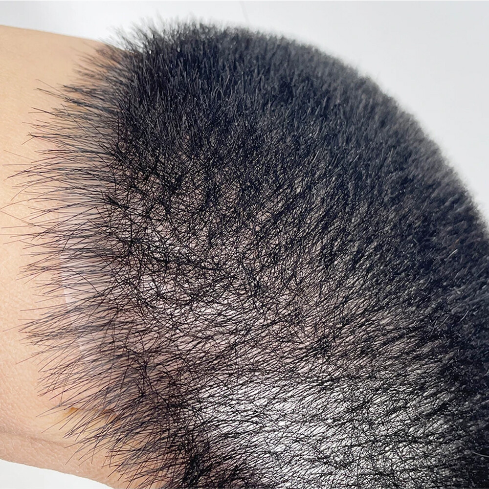 Mens Toupee Hairpiece Ultra Thin Skin PU Remy Hair System Replacement Short Wigs
