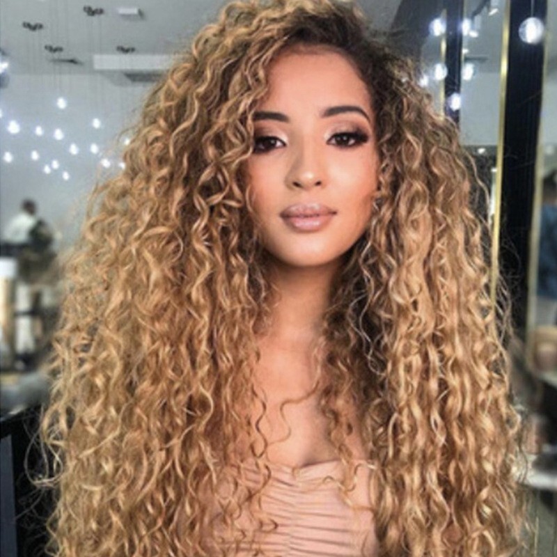 1 Set Water Wave Lace Front Hair Wig Wavy Wig Blonde For Women PrePlucked