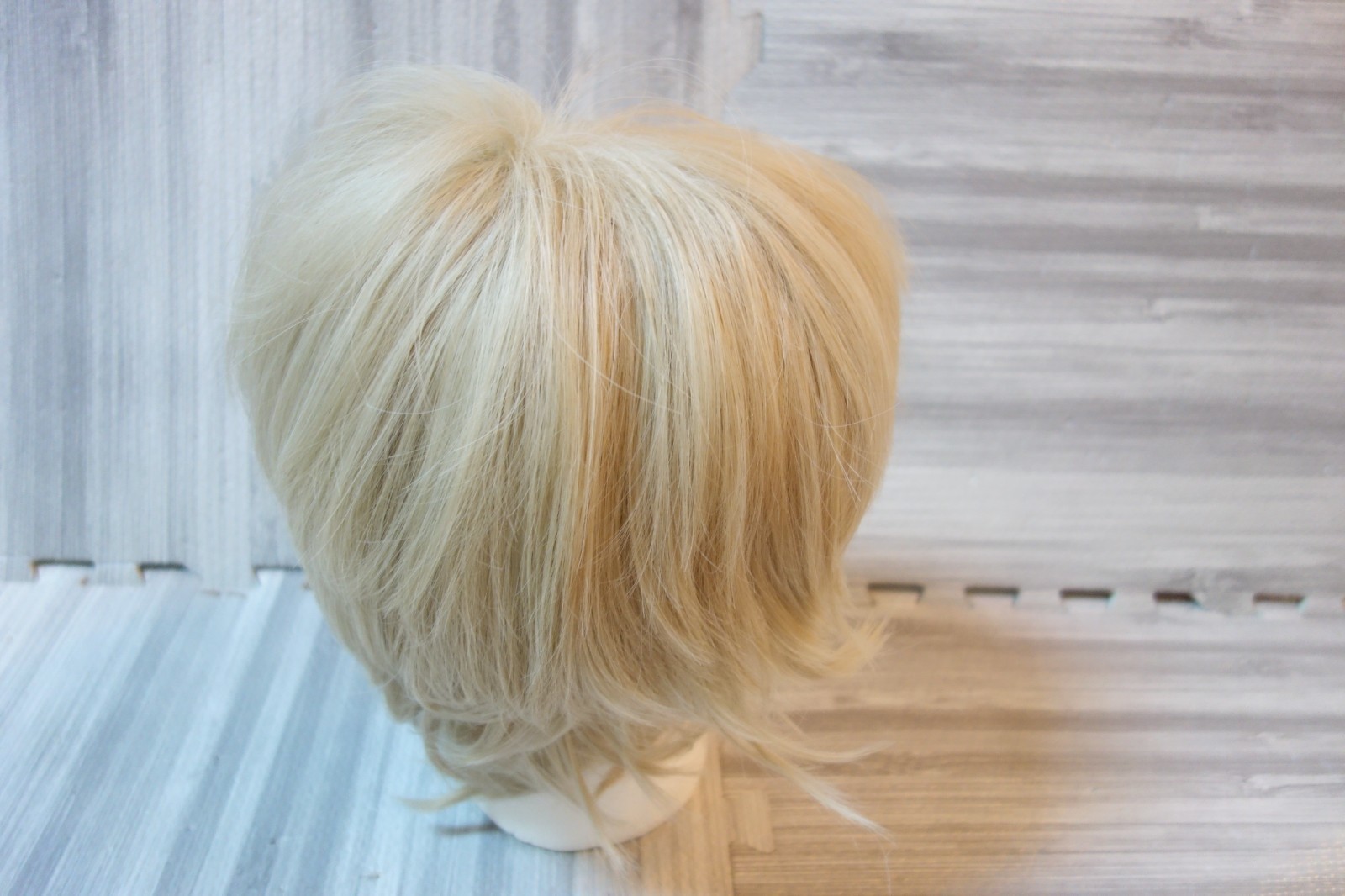 Lot of Three Wigs Various Colors Styles Lace Caps Black Blonde Purple