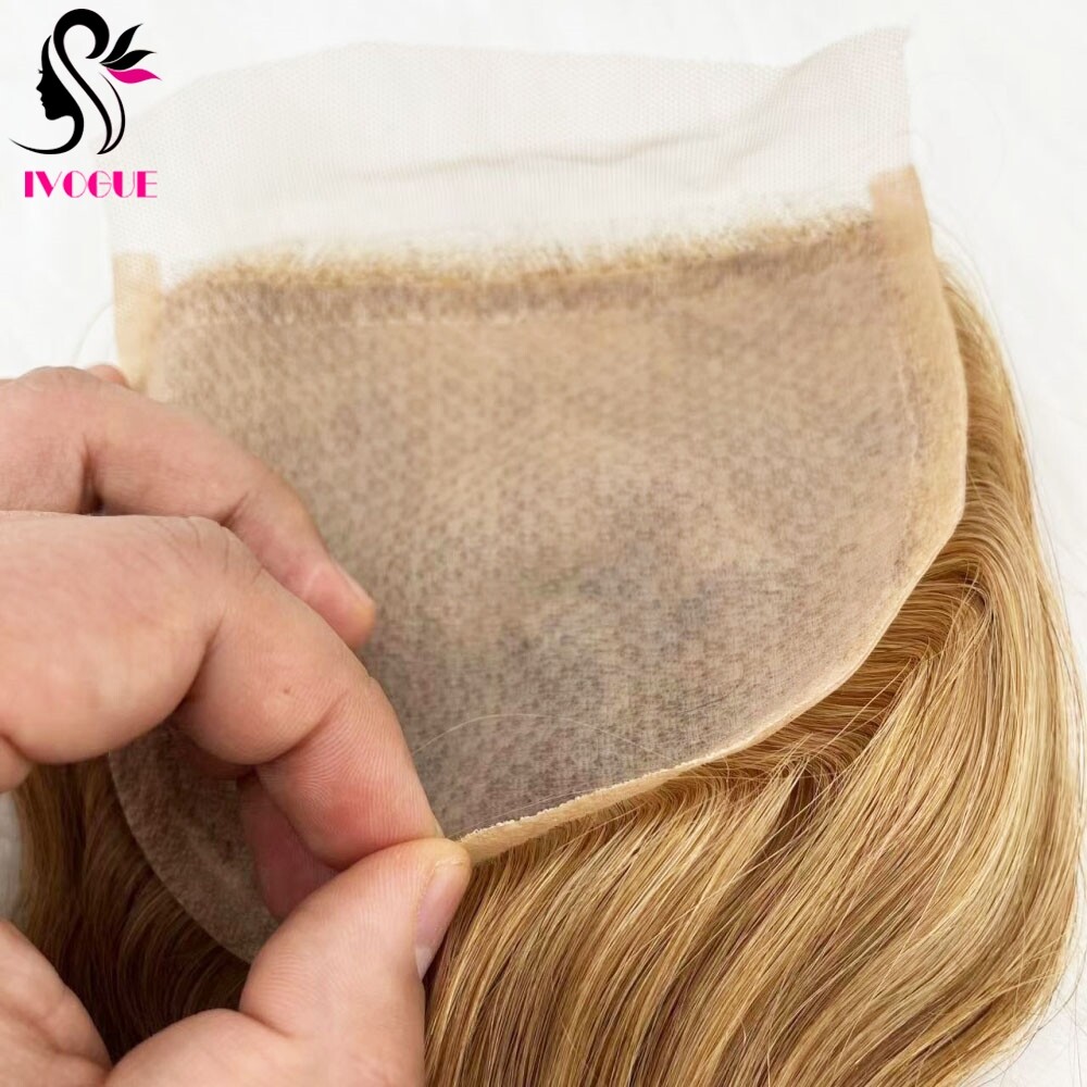 5″x5″ Blonde Silk Top Lace Closure Human Hair Silk Base Closure Body Wave #27