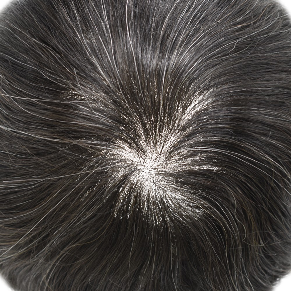 Mens Hair Piece System Swiss Welded Mono Lace Wig Toupee for Men PU Skin Unit US