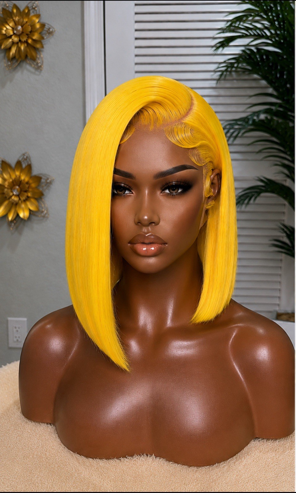 Sunshine Yellow Bob Wig – HD Lace Human Hair | Soft, Silky & Vibrant Color ☀️💛✨