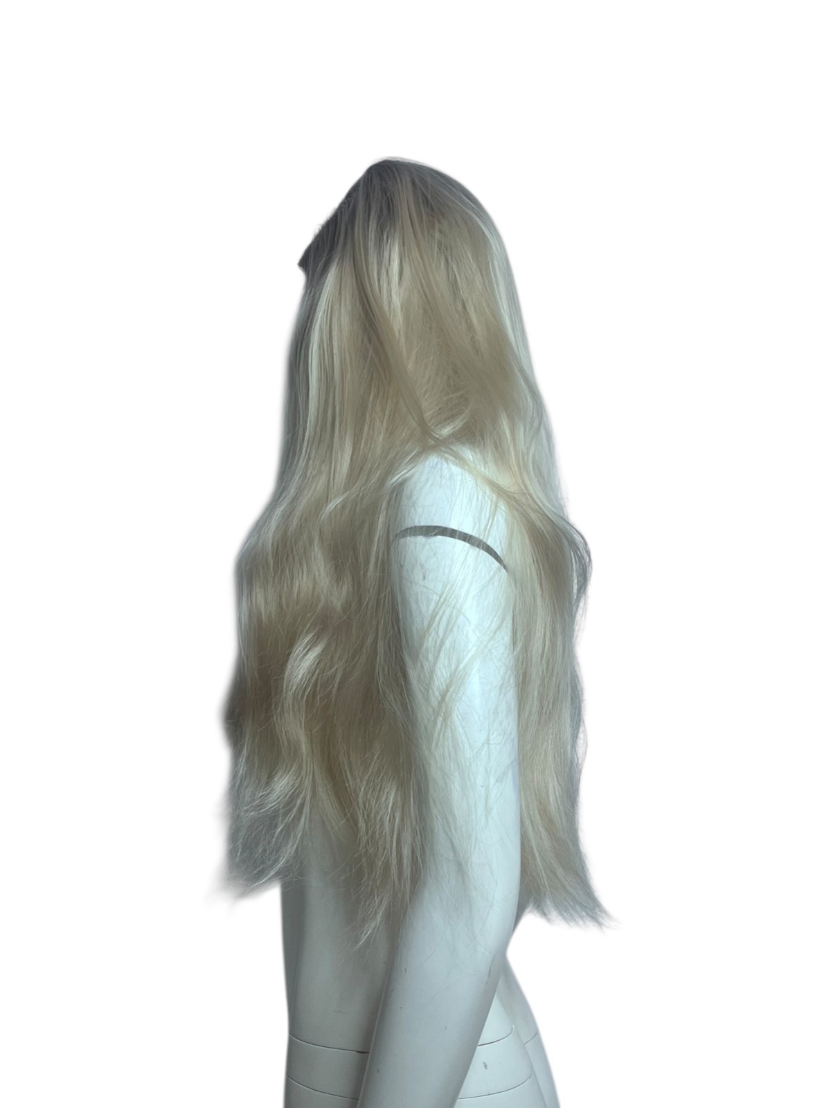 Blonde Ombre Long Synthetic Wig Brown Root Long Slight Wavy 30″