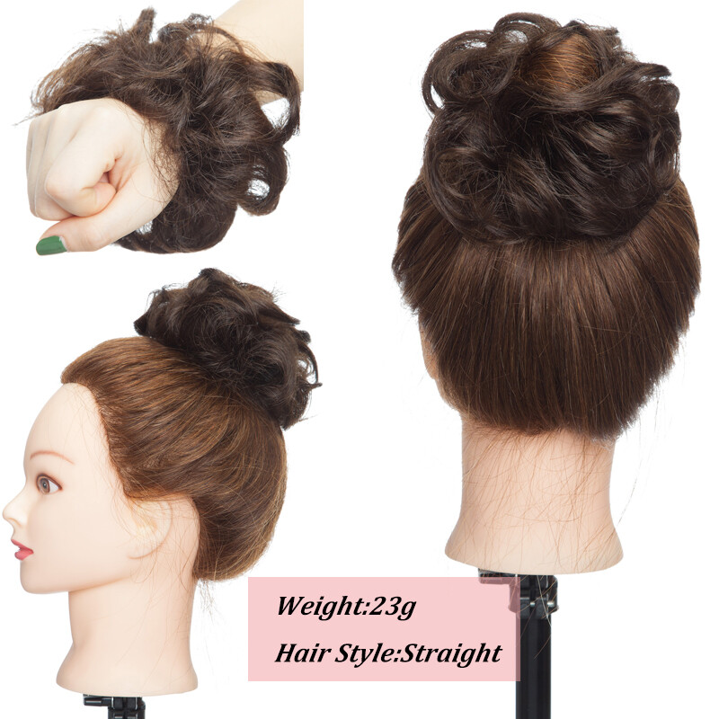 Pony Messy Bun Scrunchie Updo Chignon Remy Human Hair Piece Free Pressure Tail a