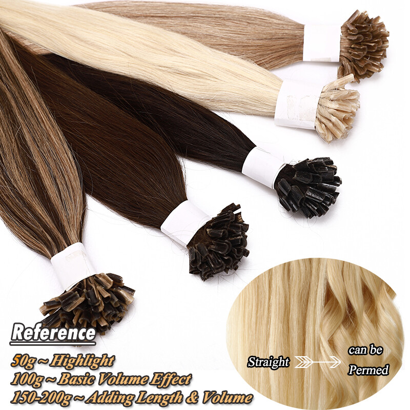 SMOOTH Pre Bonded U Tip Hair Extensions Fusion Keratin Nail REAL HUMAN Long 22″