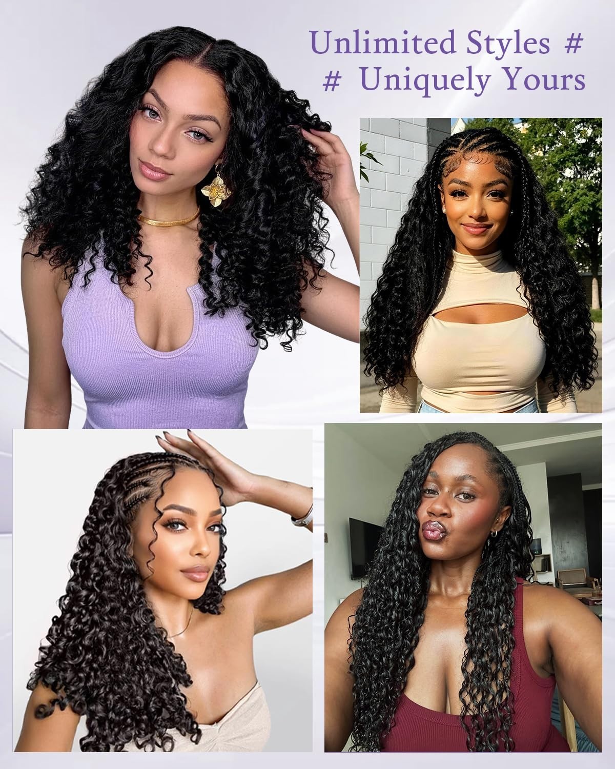 20″ Burmese Curly Crochet Hair for Black Women – 120g, 100 Strands, Pre-Separate