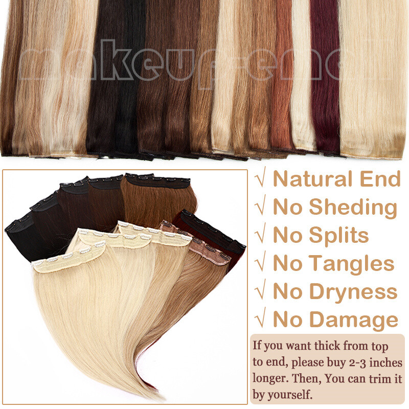 8″-24″ Clip In One Piece Real Remy Human Hair Extensions 3/4 Full Head Wefts USA