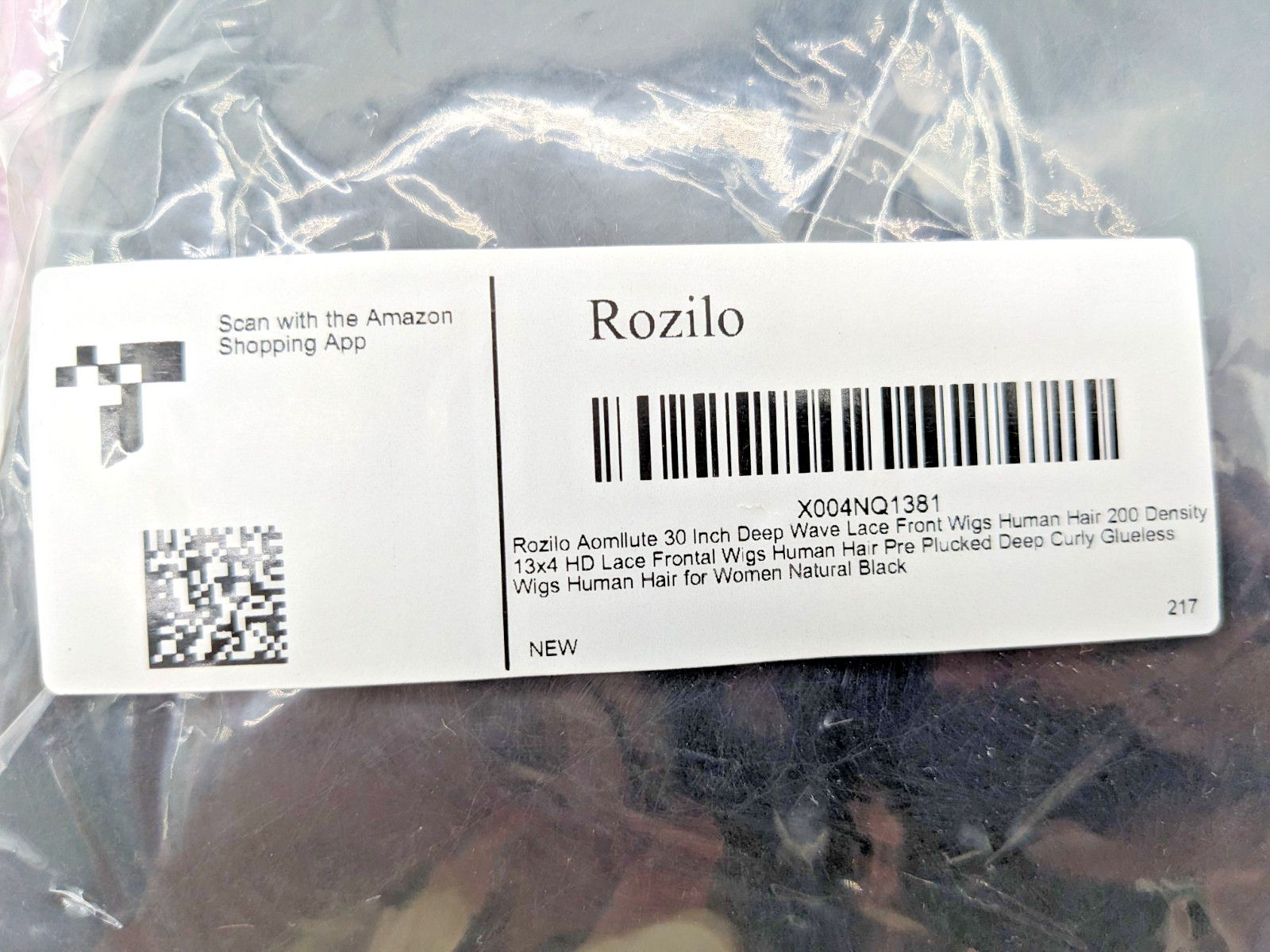 Rozilo Aomllute | 30 Inch Wave Lace Front Wigs | Human Hair 200 Density | BLACK