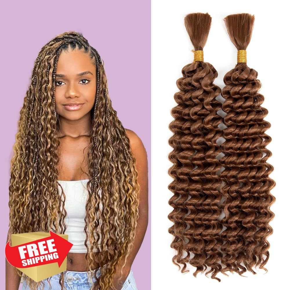 MOCCWOM Deep Wave Bulk Hair #maroon 20 Inch 2 Bundles