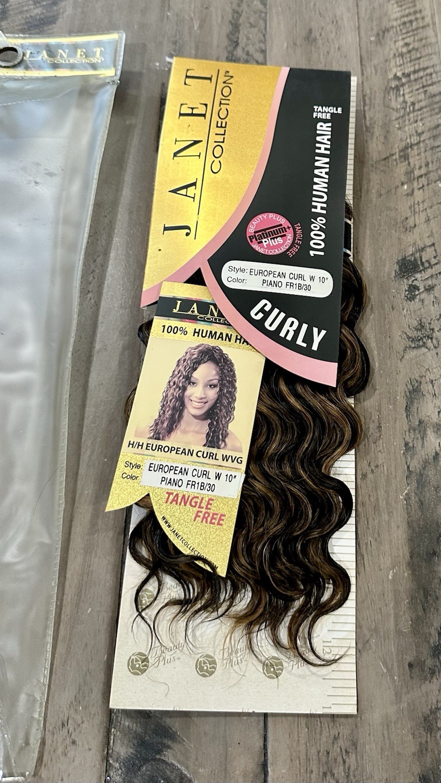 Janet Collection 100% Human Hair , 10 Inches, Color Piano FR1B/30 Curly