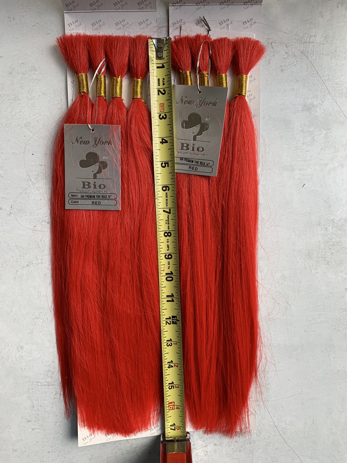 Human Hair Braiding Hair by Bio, Yaki Hair, 16″ Long, 2-Pack Bundle, Bright Red!