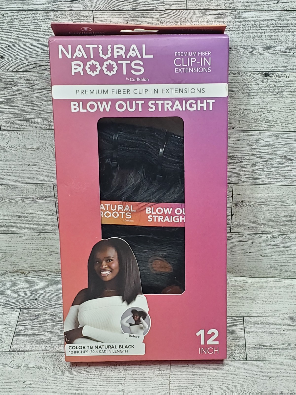 Curlkalon Blow Out Straight 12″ Clip-in Natural Black Hair Extensions – 9ct