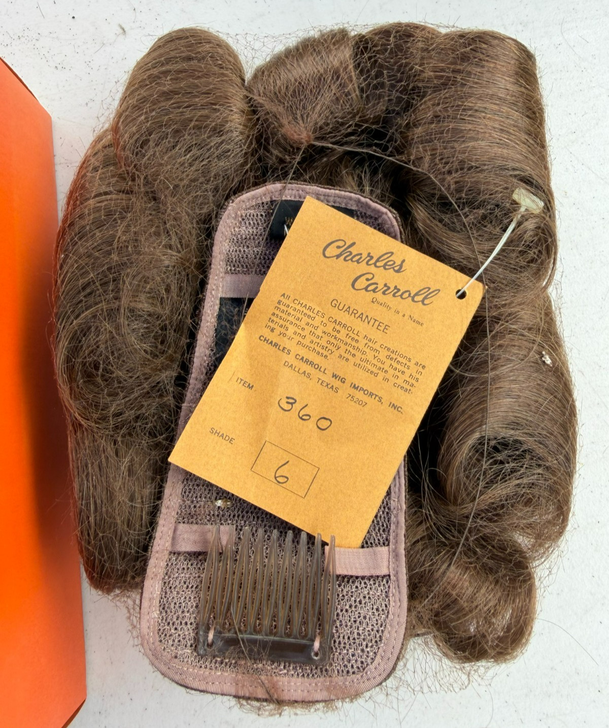 Charles Carroll 100% Human Hair-European Texture Brown w/ Comb NWT in Box