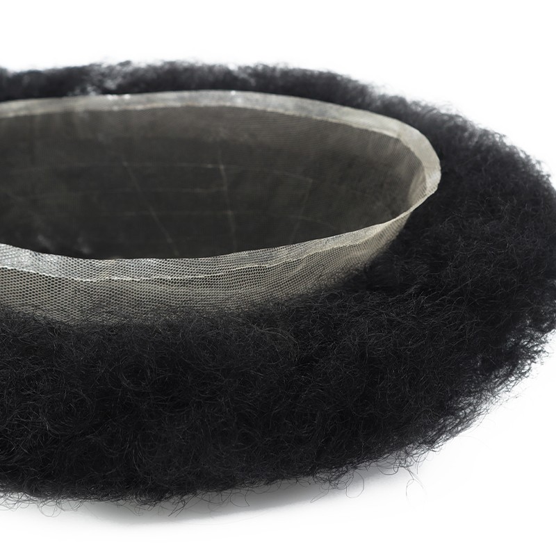 Toupee for Mens Human Hair Replacement System Afro Dura French Lace Hairpieces