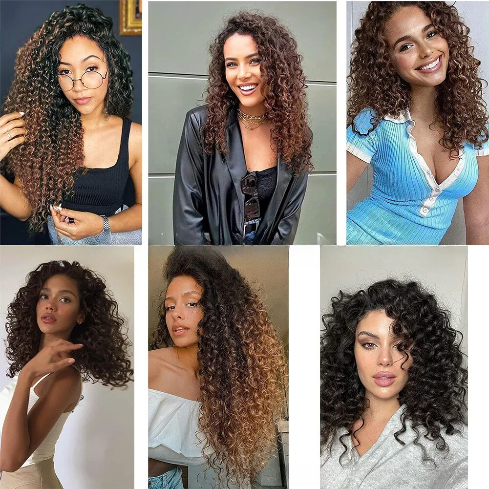 8″ 12″ Curly Water Wave Crochet Braids Pre-looped Twist Braiding Hair Extensions