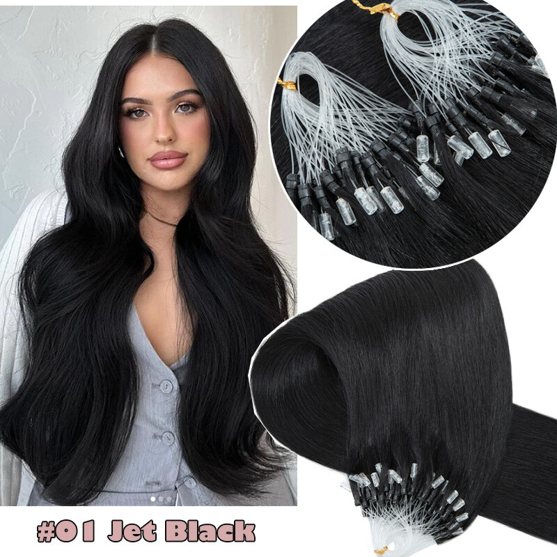 150g Real Thick Micro Ring Human Hair Extensions Loop Microlink Beads Tip 0.5/1g